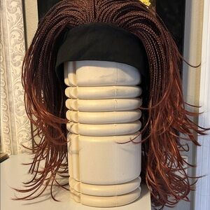 Auburn Braided Wig with elastic headband